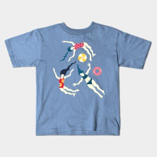 FLOATING WORLD Summer Pool Beach Party Swimmers - UnBlink Studio by Jackie Tahara Kids T-Shirt